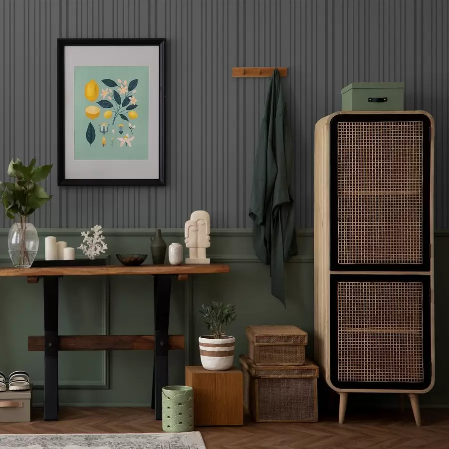 murais de parede Fundo cinza escuro com listras verticais texturizadas a00979v1