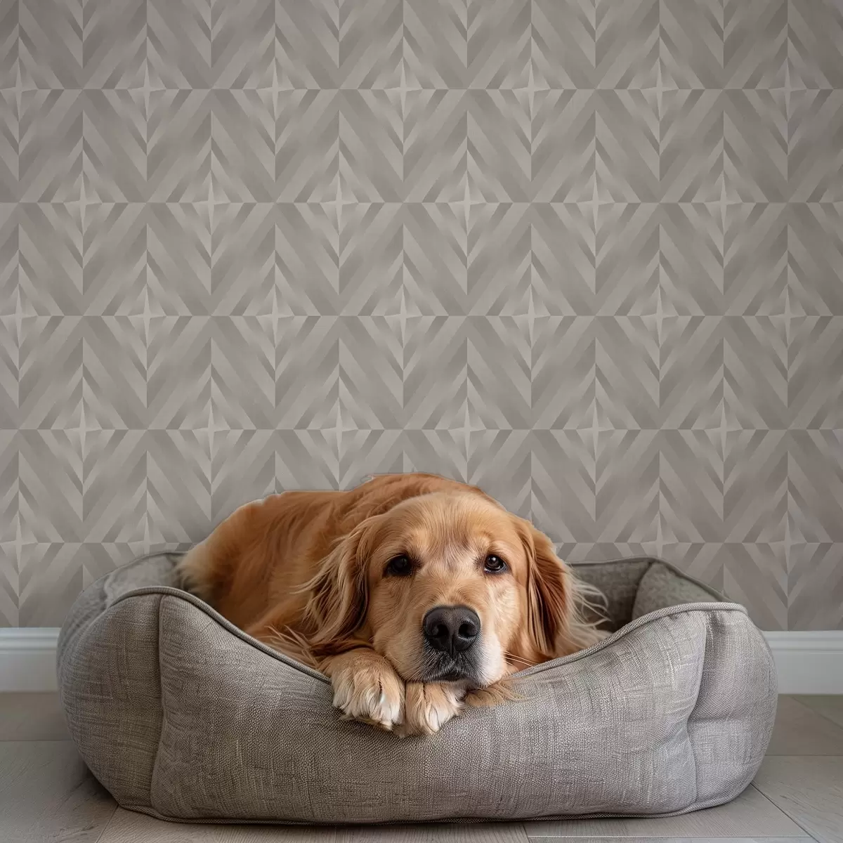 Papel de parede Quadrados geométricos com setas em tons bege quentes a00982