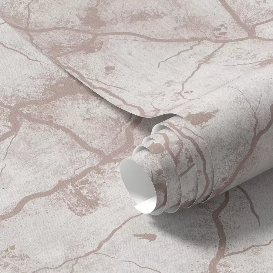 murais de parede Concreto leve com uma renda de rachaduras e manchas rosa a00987