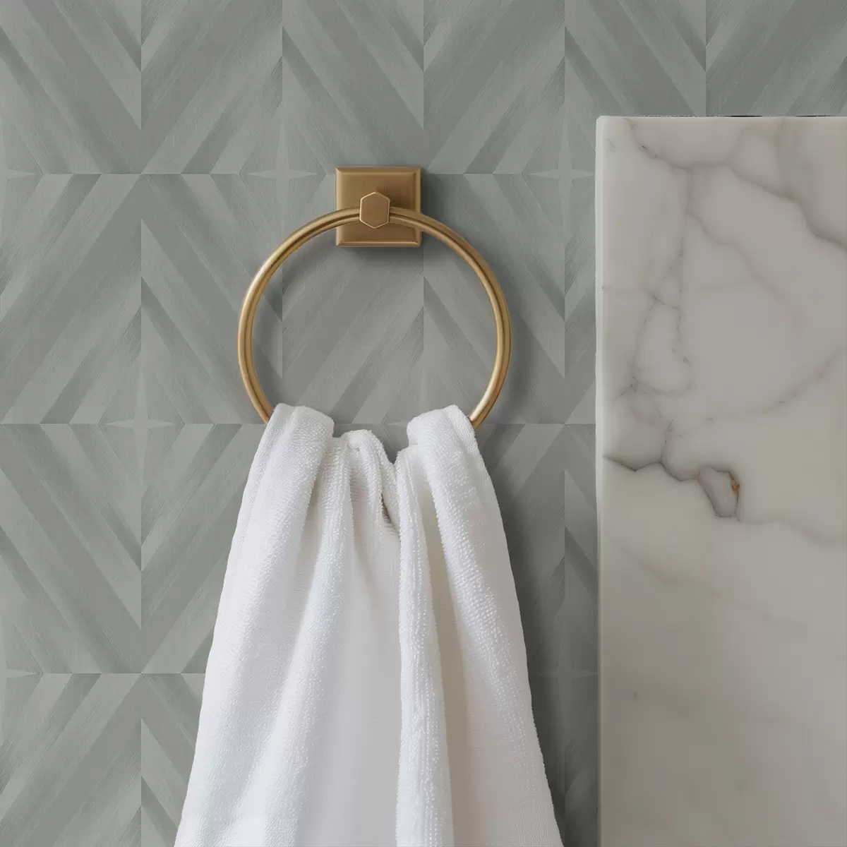 Papel de parede Traços diagonais formando quadrados em uma paleta cinza-menta a00983v1