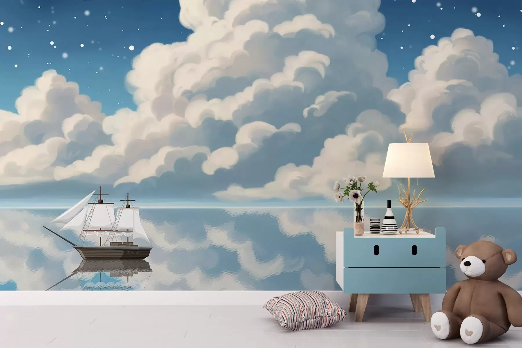 murais de parede Nuvens espessas sobre a água w04996