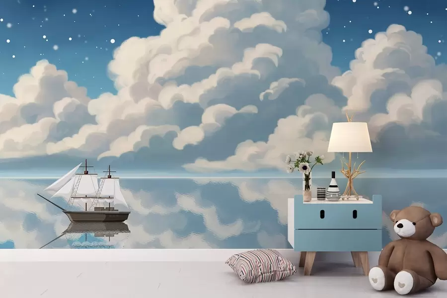 murais de parede Nuvens espessas sobre a água w04996