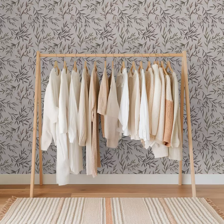 murais de parede Galhos multicoloridos com folhas sobre um fundo claro a00936v3