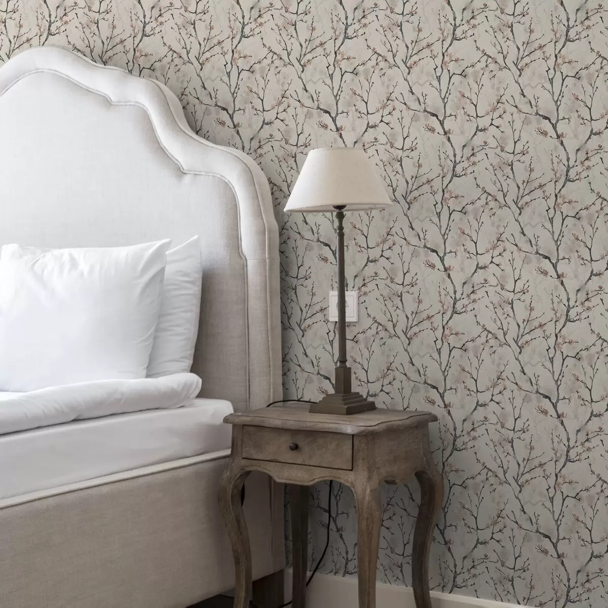 Papel de parede Galhos de sakura em aquarela sobre fundo claro a01033