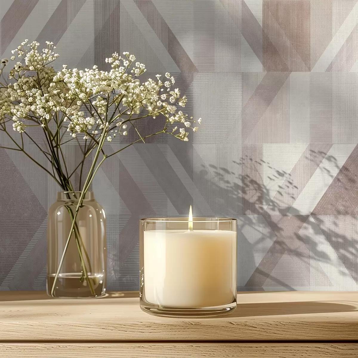 Papel de parede Setas geométricas quentes em tons bege-areia a01056v2