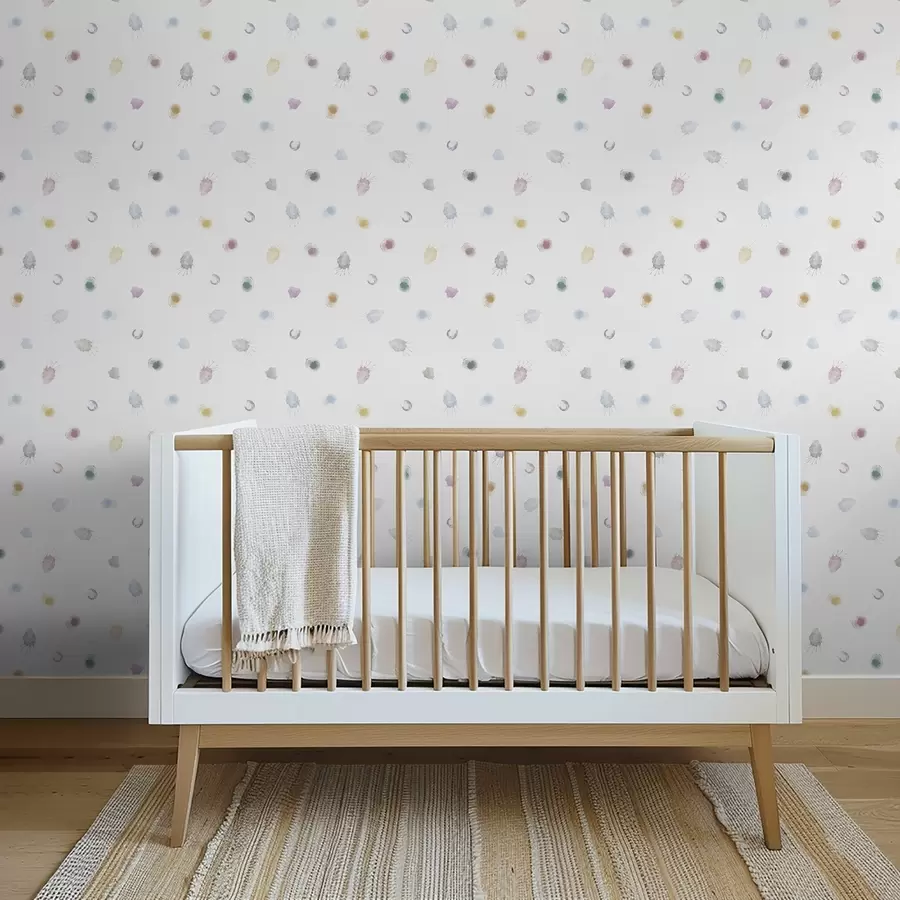 murais de parede Grandes manchas coloridas de aquarela em papel branco a01062