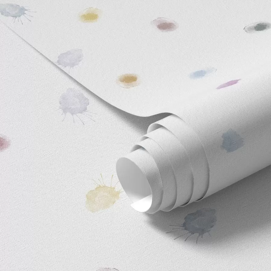 murais de parede Pequenos salpicos de aquarela numa paleta de tons pastel suaves a01063