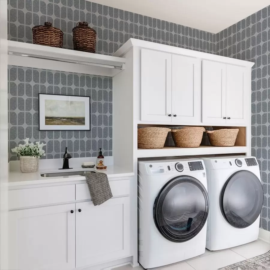 murais de parede Mosaico cinza com arcos retangulares e textura suave a01068