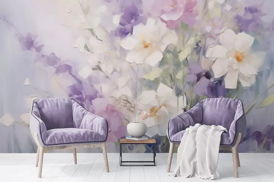 murais de parede Buquê de flores abstrato w09597