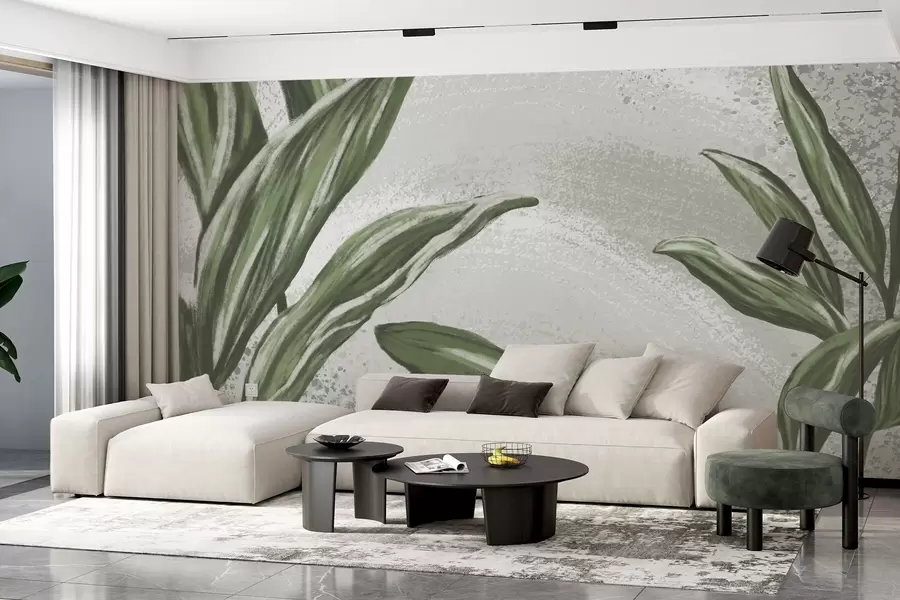 murais de parede Vegetação exuberante em um cenário texturizado w01682