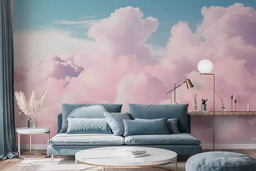 murais de parede Nuvens suaves e esparsas em um céu azul w09569