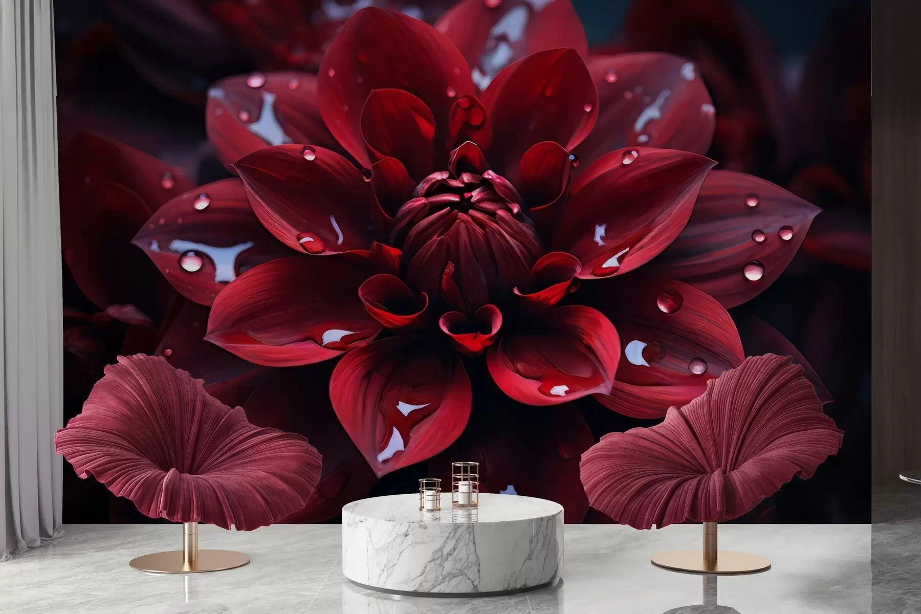 murais de parede Crisântemo suculento w05057