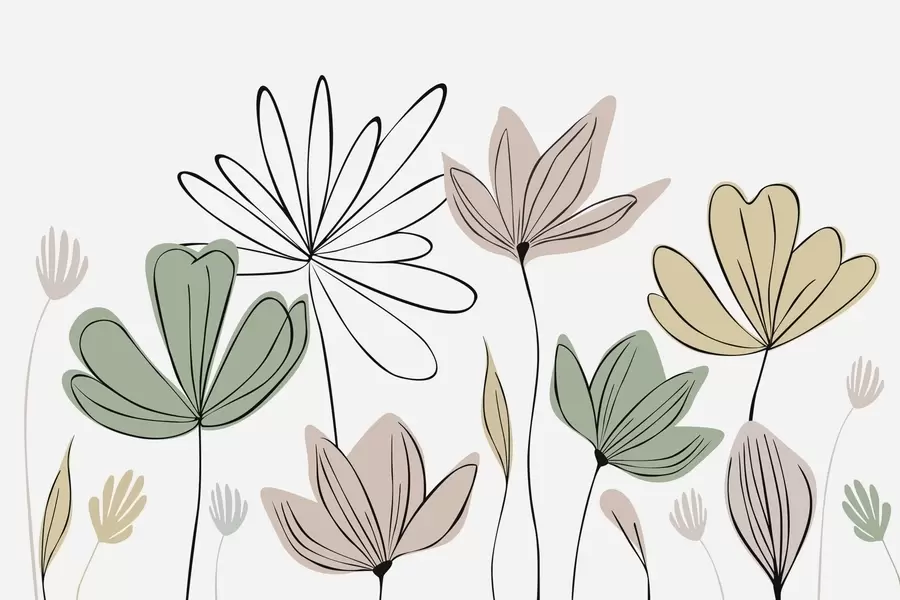 murais de parede Flores abstratas w05191