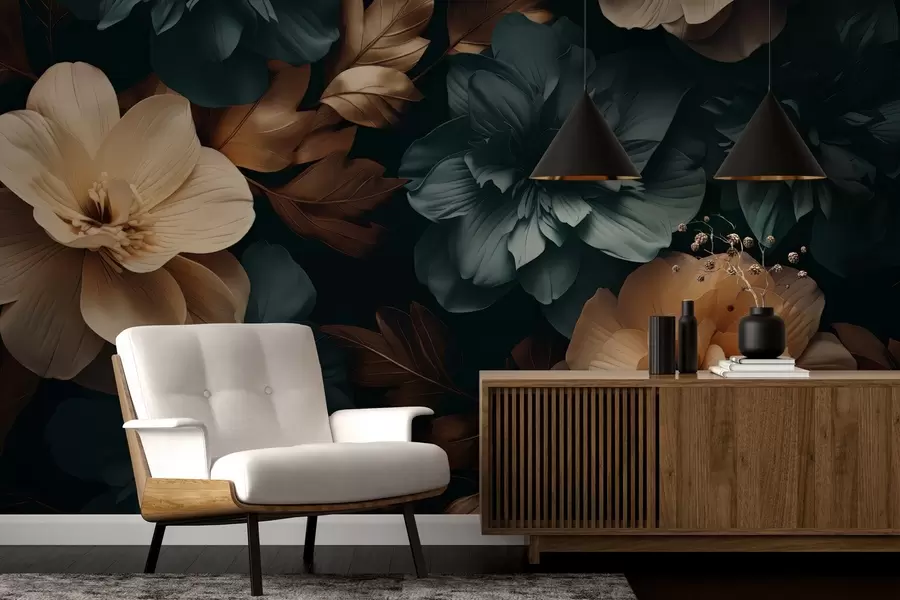 murais de parede Jardim escuro em flor w05007