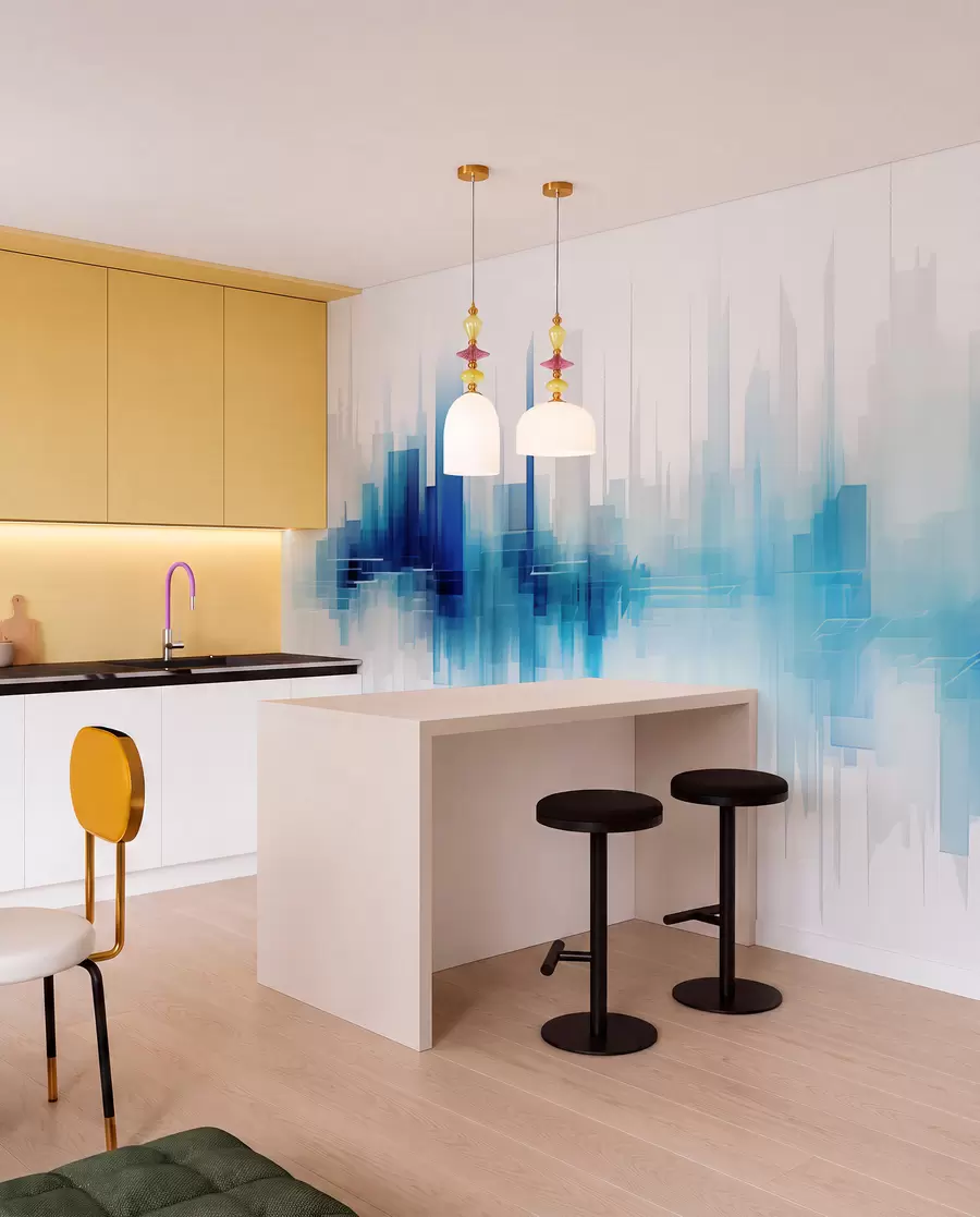 murais de parede Respiração em aquarela w05172