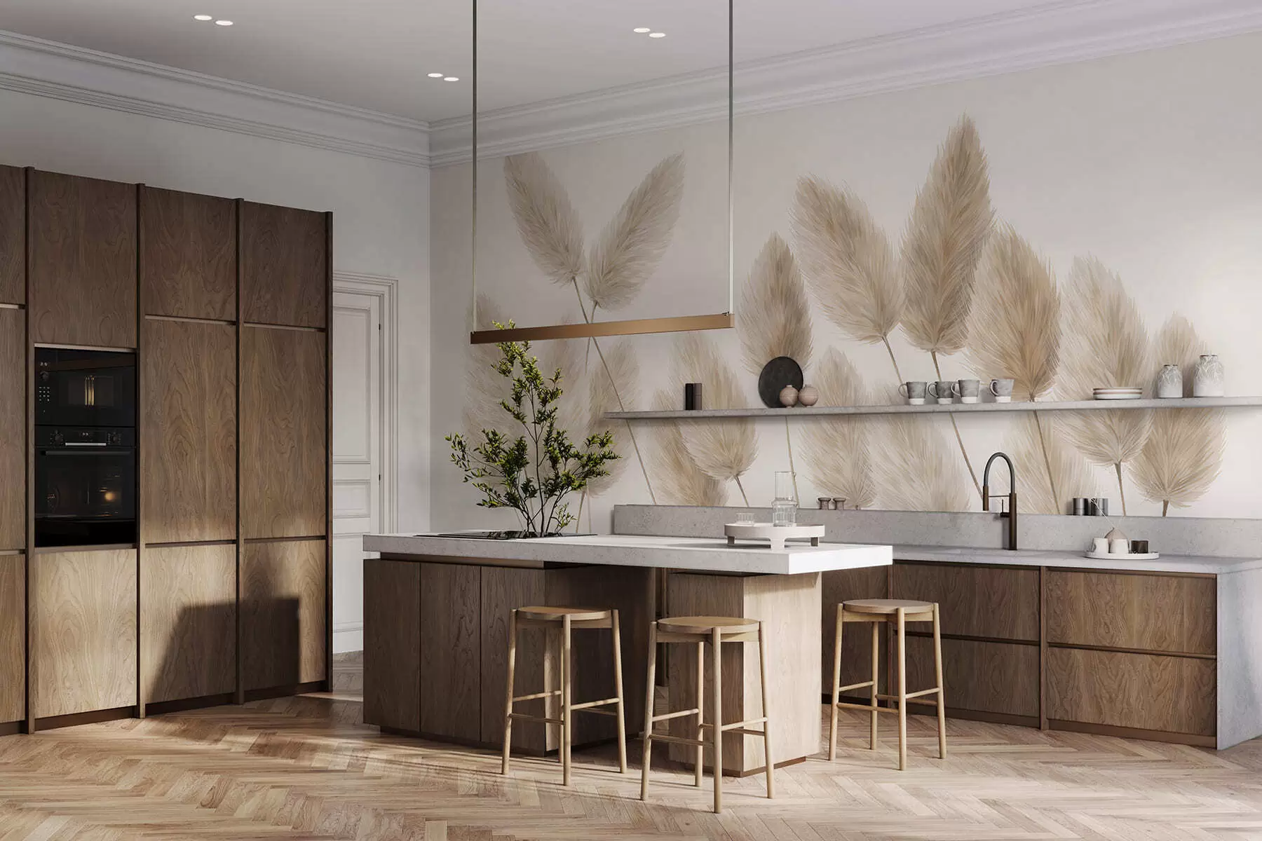 murais de parede Espiguetas de campo w05175