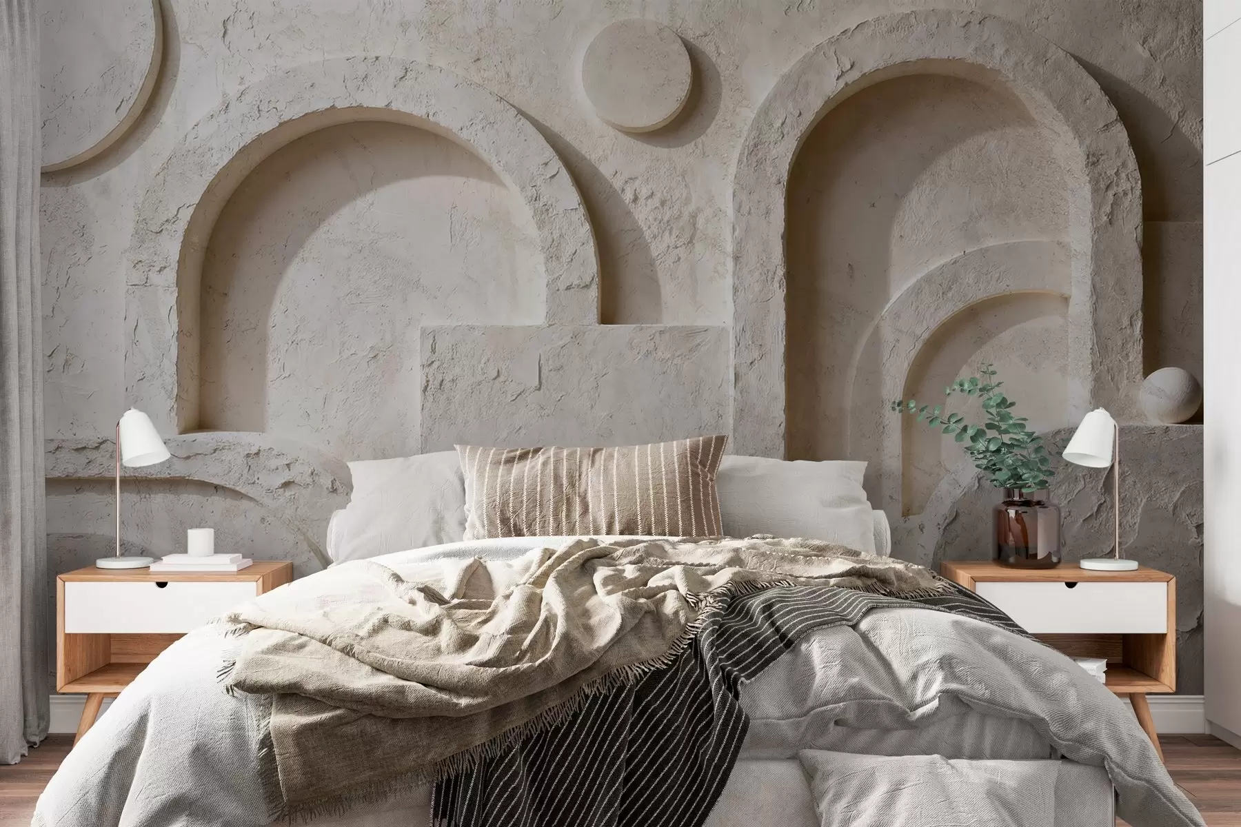 murais de parede Geometria volumétrica feita de concreto w05186