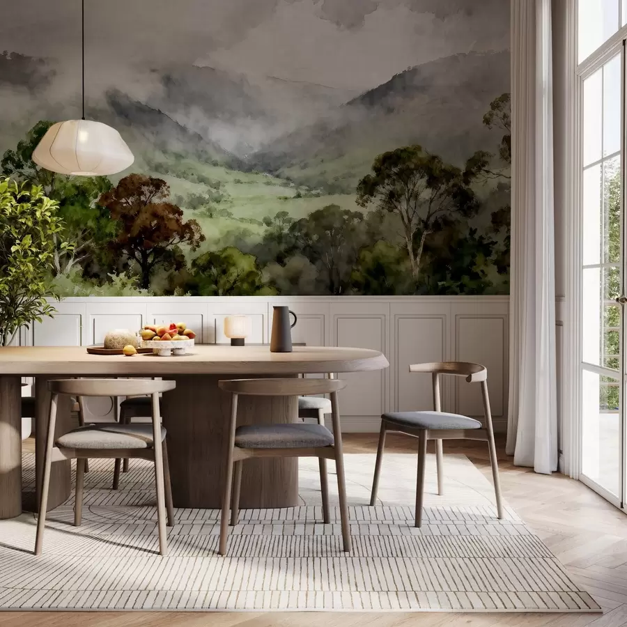 murais de parede Paisagem pintada na neblina w05185