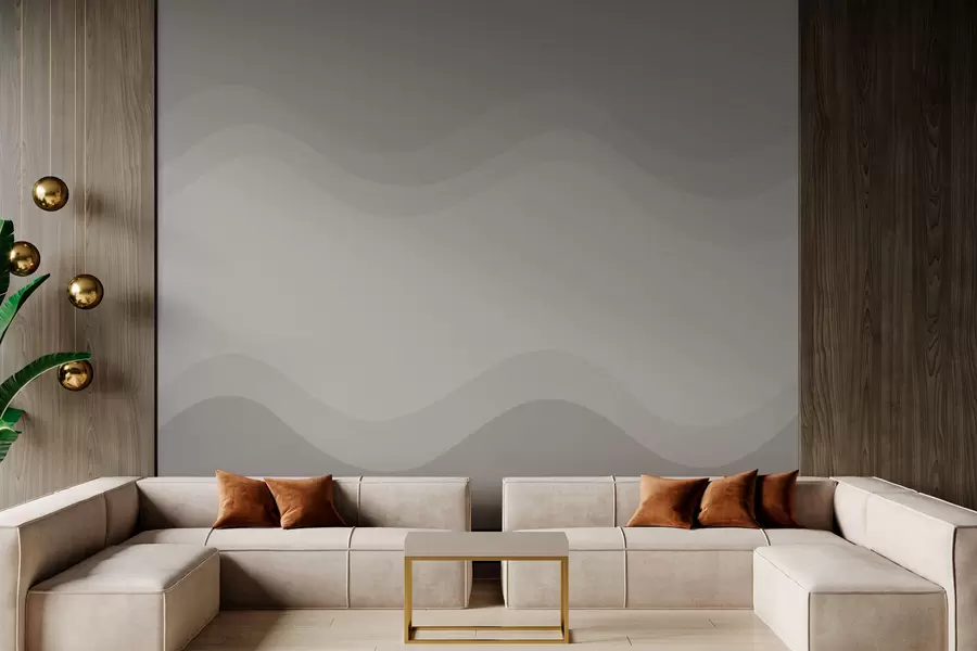 murais de parede Ondas abstratas em paleta bege neutra w05132v3