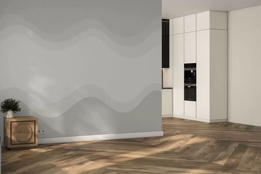 murais de parede Ondas abstratas em paleta bege neutra w05132v3