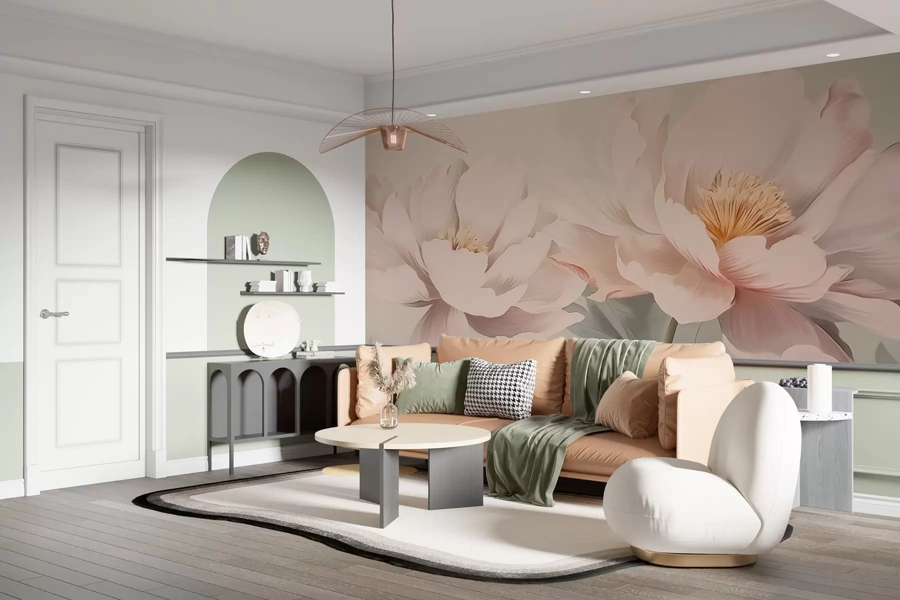 murais de parede Peônias w05077