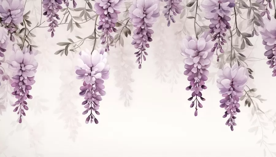 murais de parede Delicados ramos grandes de lavanda pendurados na parede, imitação de aquarela w09690