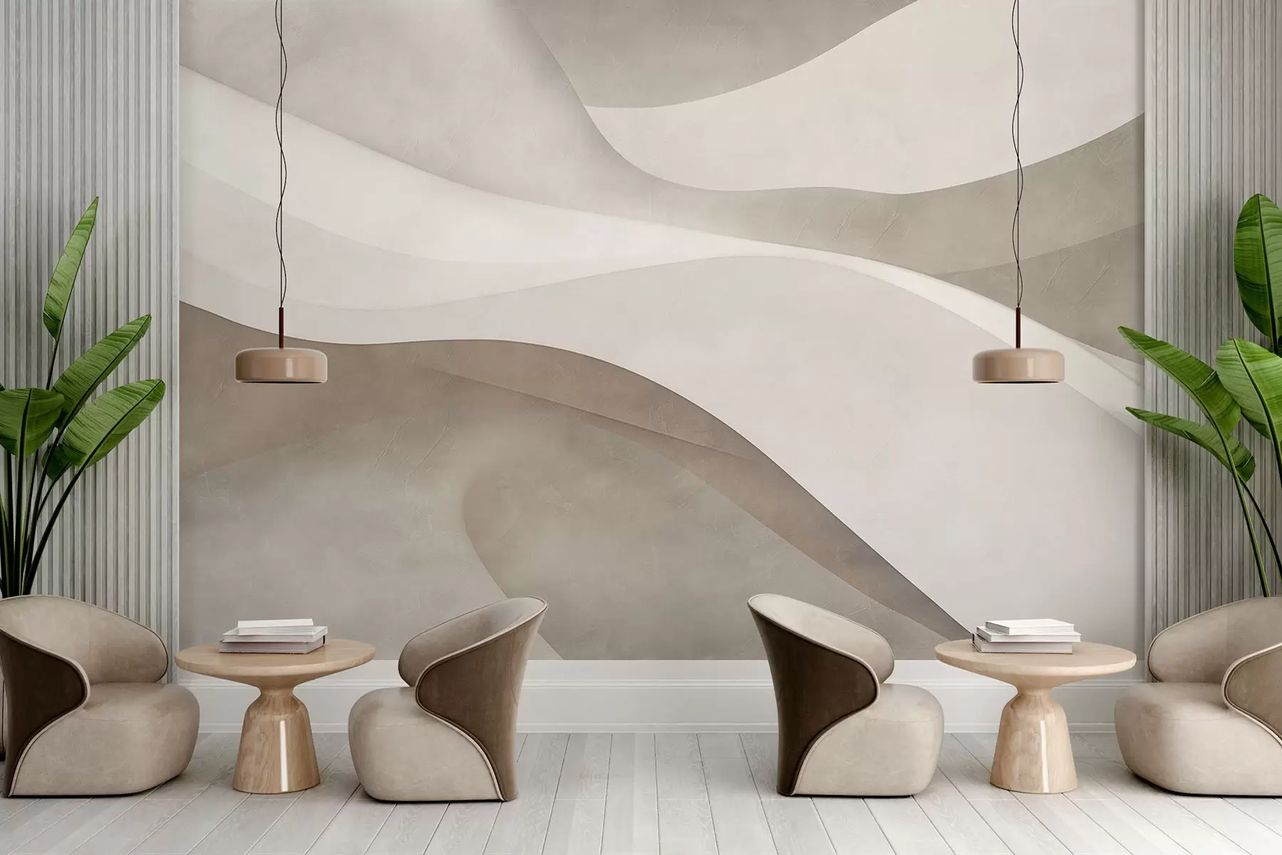 murais de parede Parede abstrata, ondas w09694