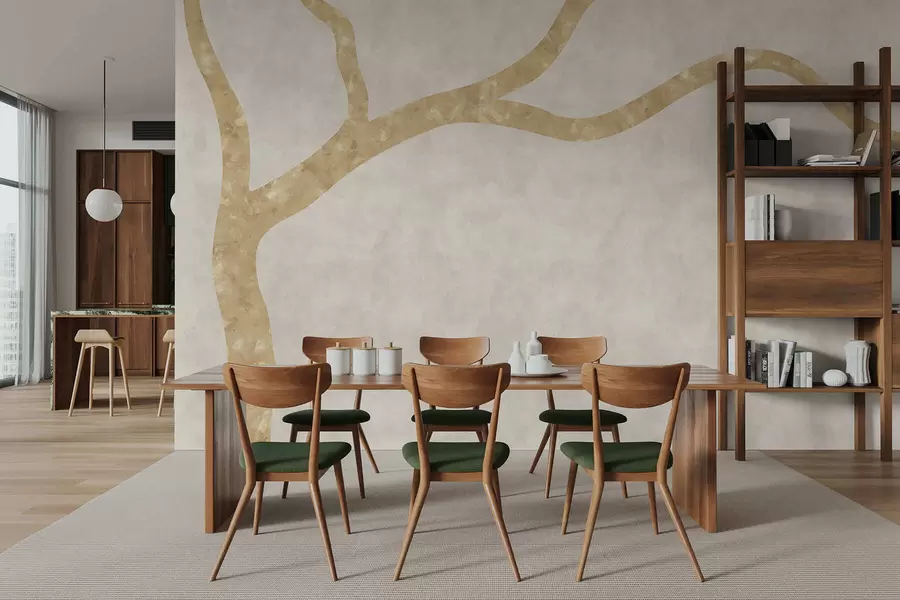 murais de parede Ramo claro sobre fundo claro w05144