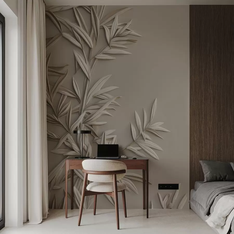 murais de parede Imitação de folhas em baixo-relevo w05244