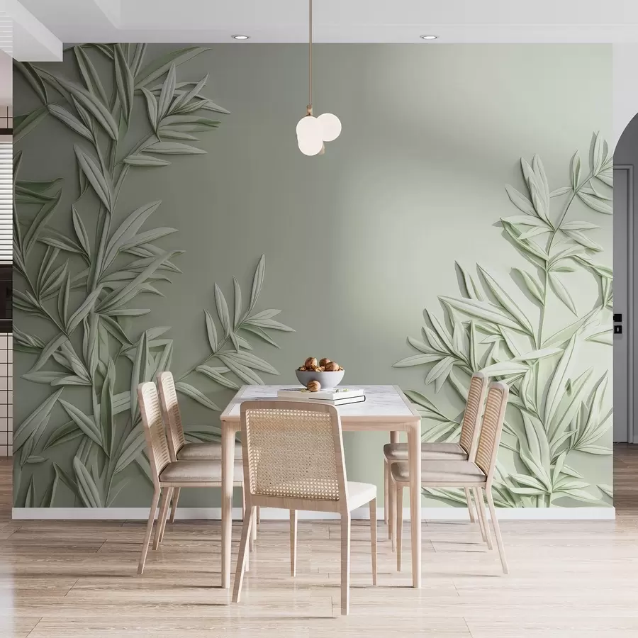 murais de parede Imitação de folhas em baixo-relevo w05244v1