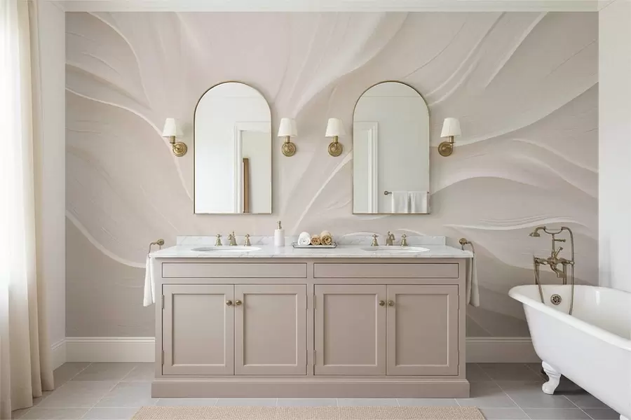 murais de parede Folhas delicadas e translúcidas em um galho w05267