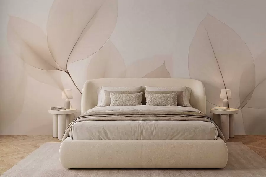 murais de parede Flor branca com linha fina w05268