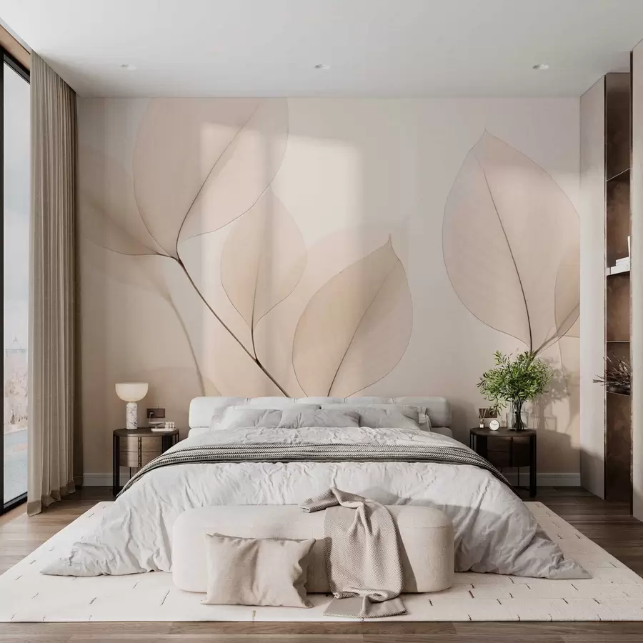 murais de parede Flor branca com linha fina w05268