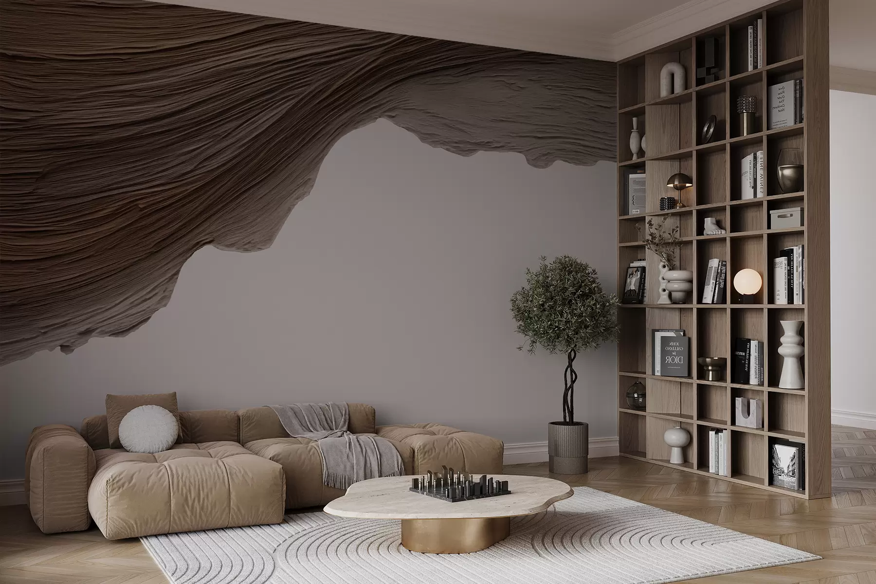 murais de parede Relevo em madeira w05273