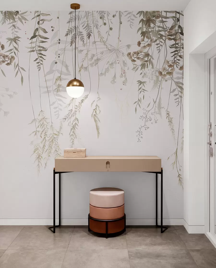 murais de parede Pendurar plantas silvestres em um fundo claro w05320