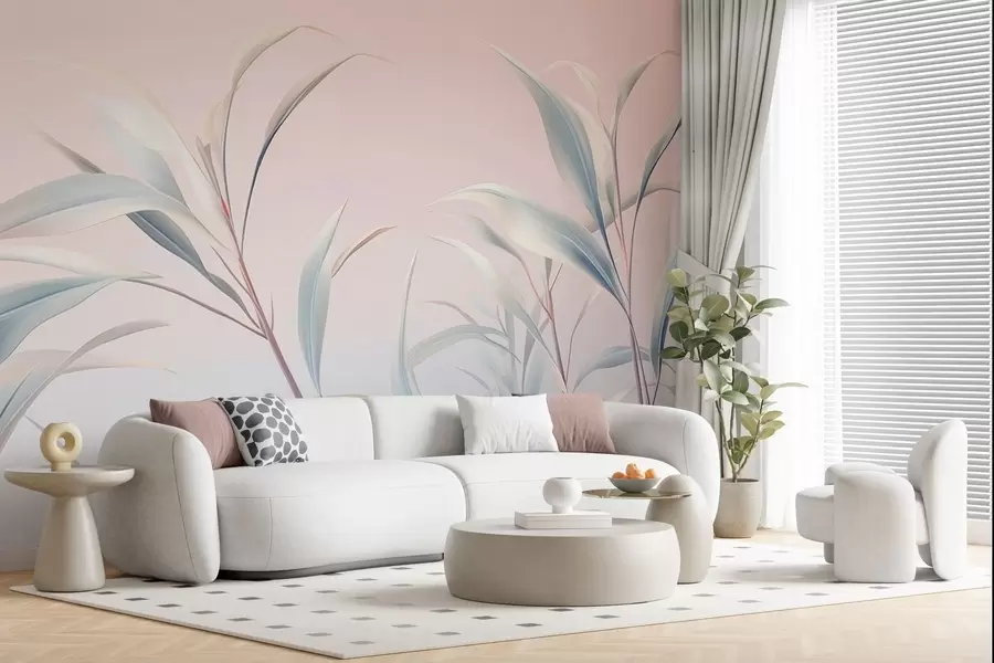 murais de parede A elegância real das folhas w05361