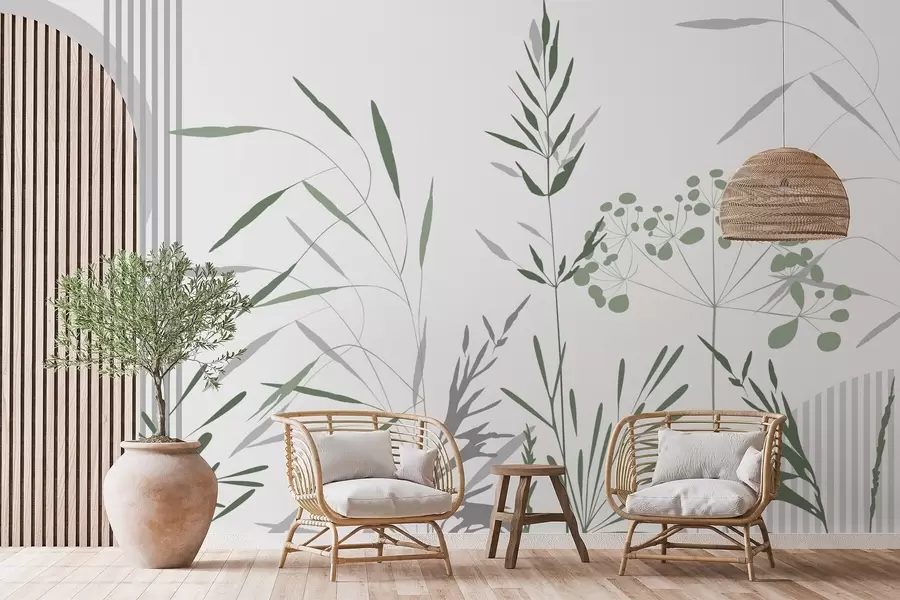 murais de parede Silhuetas abstratas da vegetação w05375