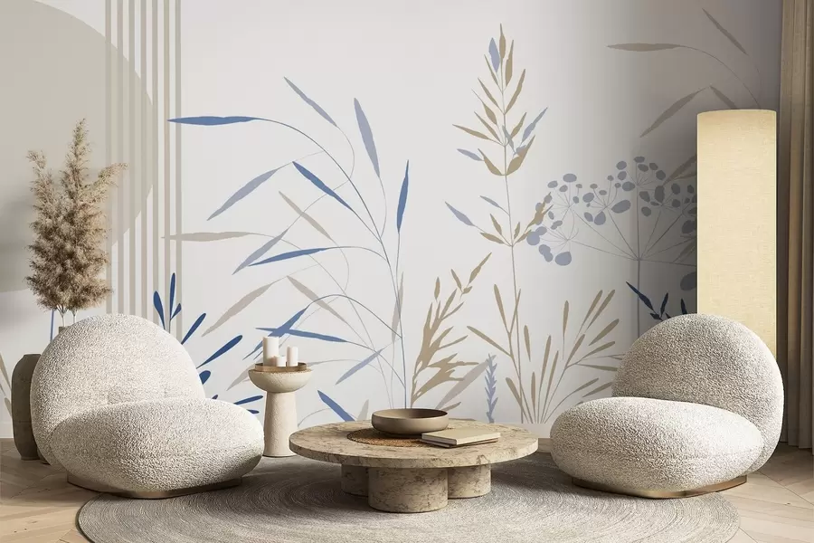 murais de parede Silhuetas abstratas da vegetação w05375v2