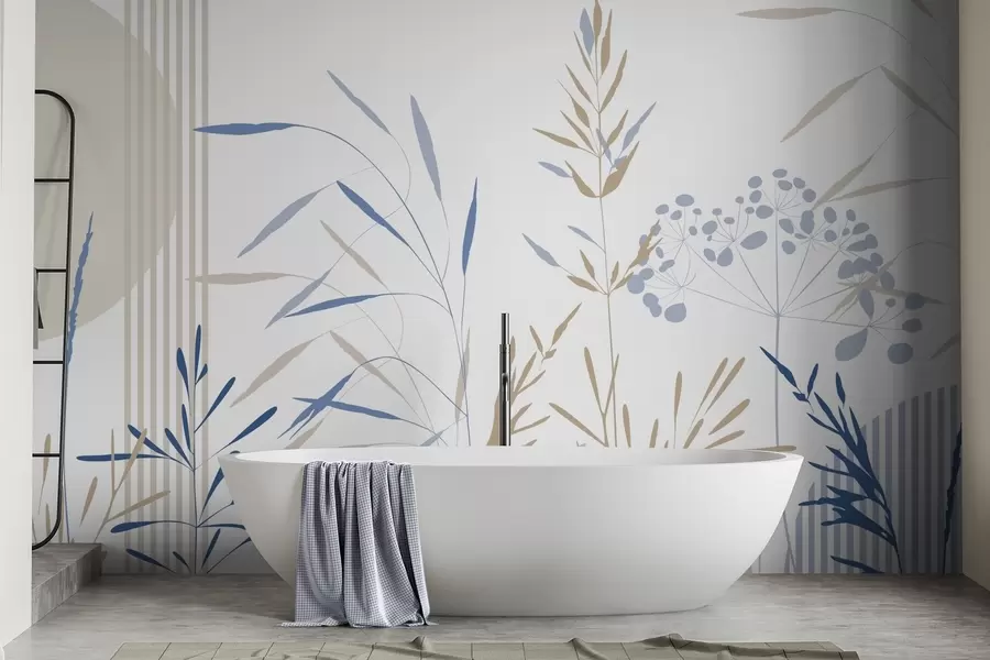 murais de parede Silhuetas abstratas da vegetação w05375v2