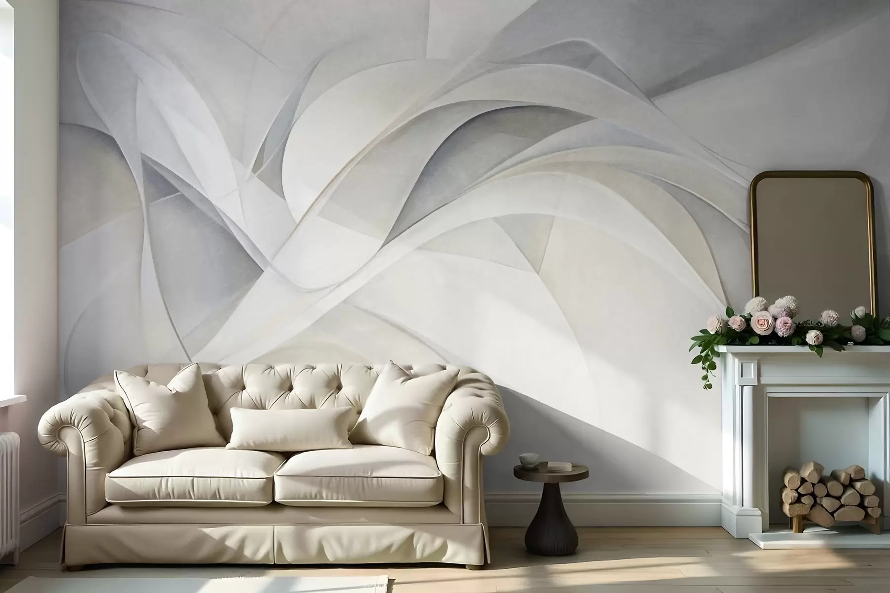 murais de parede Formas abstratas e fluidas, arte moderna texturizada w09766