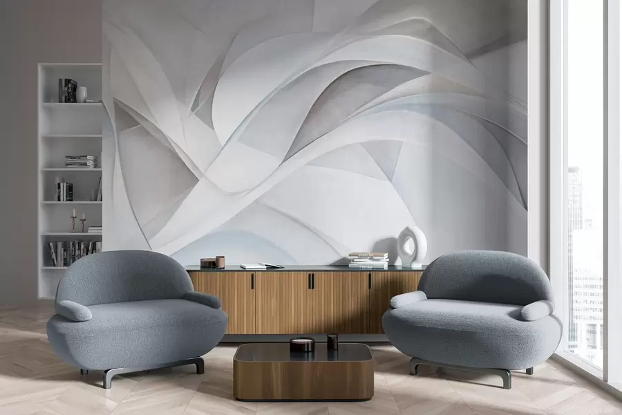 murais de parede Formas abstratas e fluidas, arte moderna texturizada w09766v1