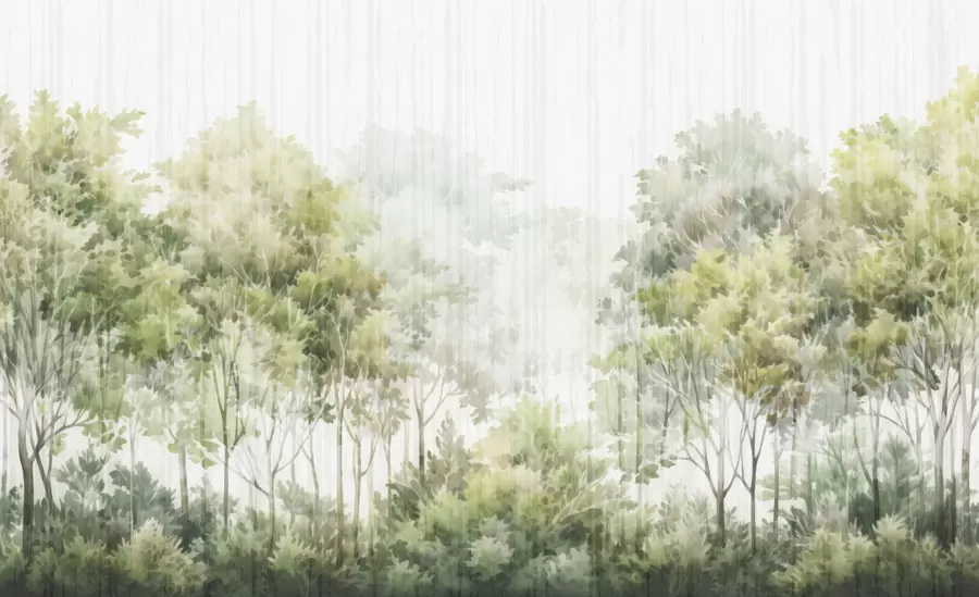 murais de parede Floresta frondosa e linhas w05442