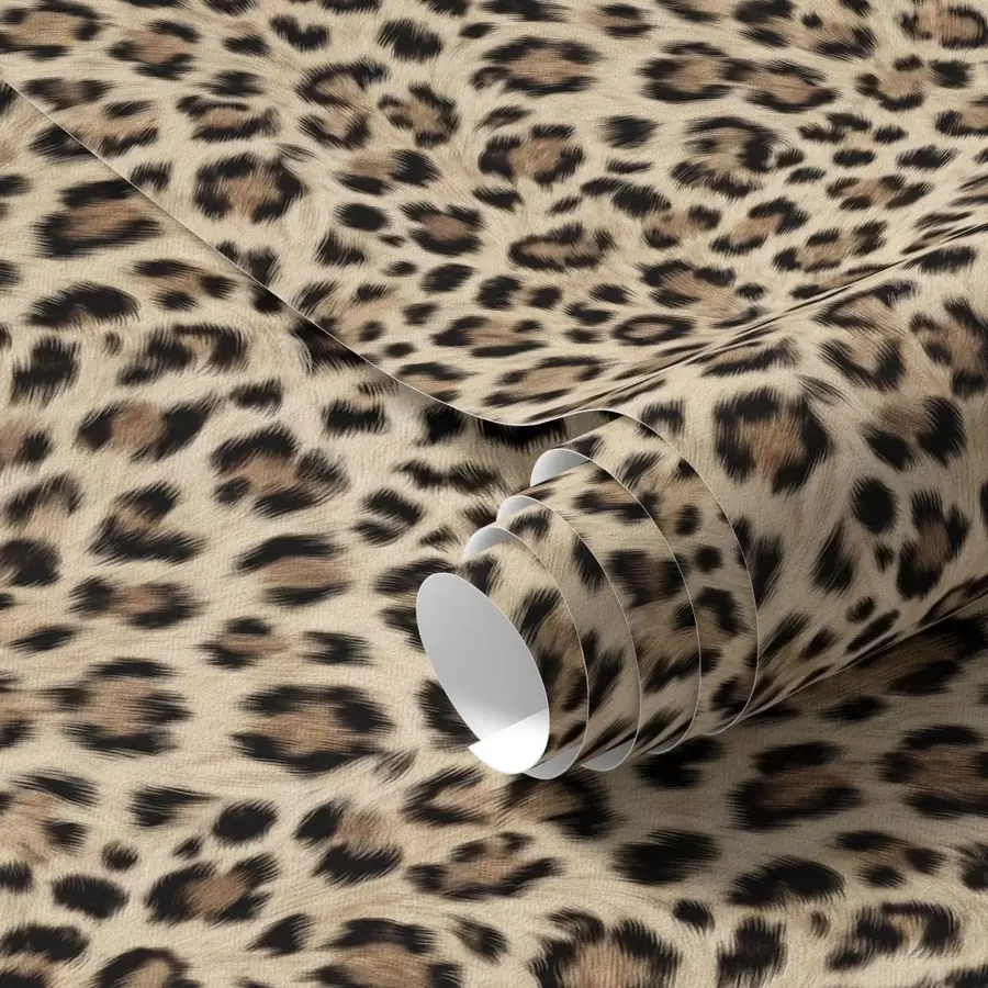 murais de parede Padrão de leopardo com manchas sobre fundo claro a01151