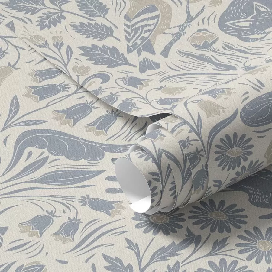 murais de parede Padrão decorativo com animais da floresta a01158