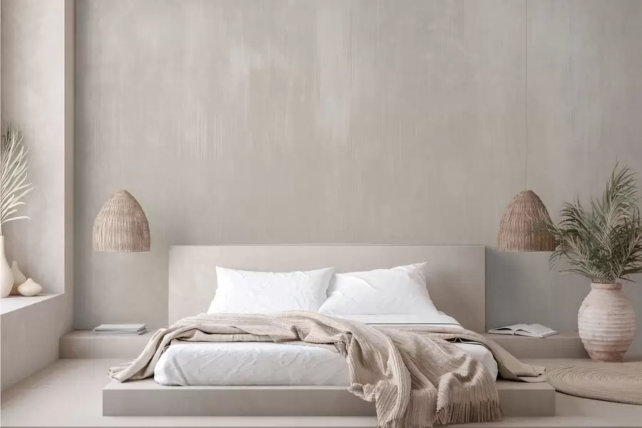 murais de parede Fundo bege claro com uma textura vertical sutil w05121