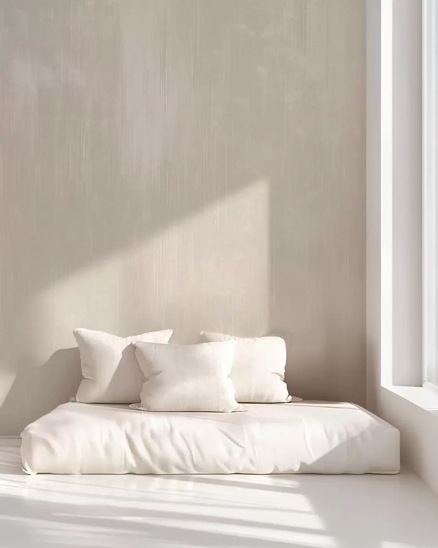 murais de parede Fundo bege claro com uma textura vertical sutil w05121