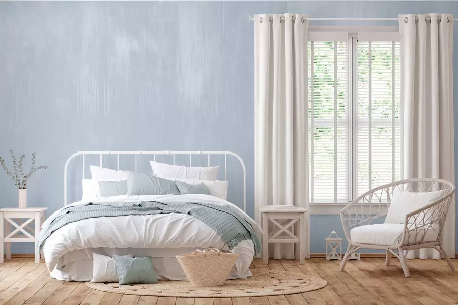 murais de parede Fundo azul claro com uma textura vertical suave w05121v1