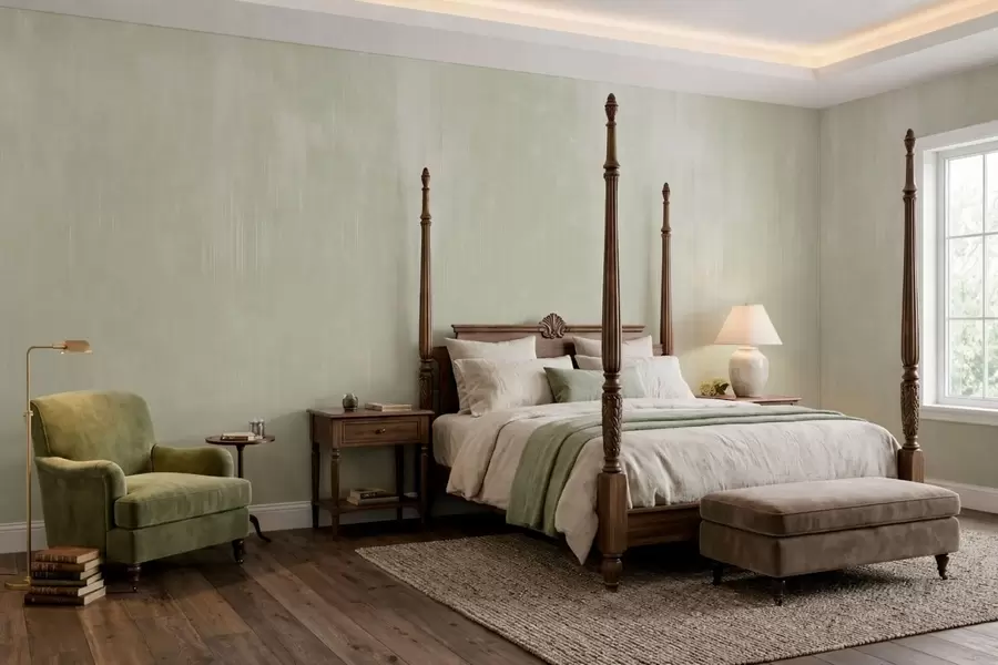 murais de parede Fundo verde claro com uma leve textura vertical w05121v3