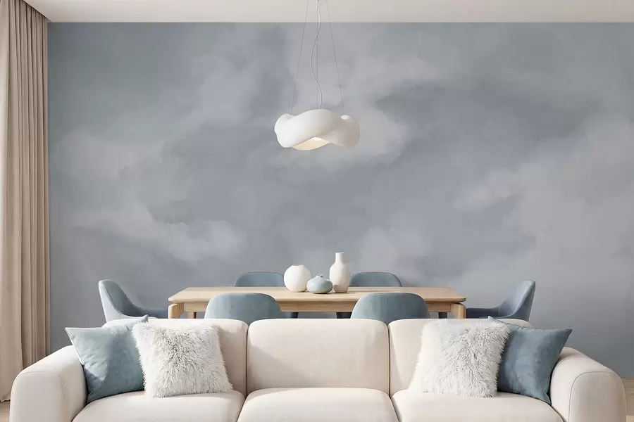 murais de parede Fundo suave e nebuloso em tons de cinza claro w05426v1