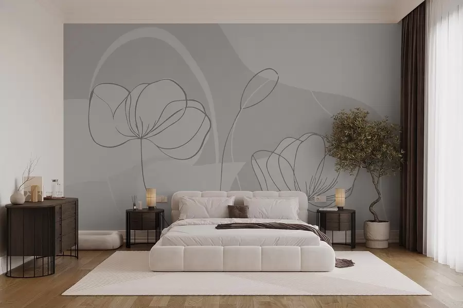 murais de parede Flores minimalistas w09779